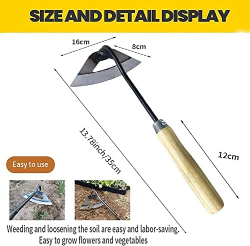 Gardening Tools Hollow Hoe, All-Steel Hardened Hollow Hoe, Sharp Edge Garden Weeding Tools, Hoe Garden Tool Hand Shovel Weed Puller for Backyard Loosening Farm Planting Weeding (For Hand Holding)