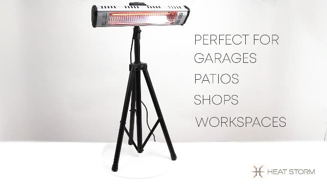 Heat Storm HS-1500-TT Infrared, 7 ft Cord, Tripod + Heater, Black