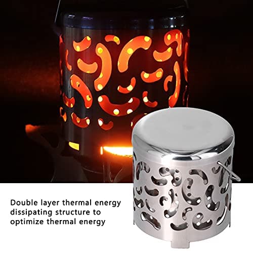 AMONIDA Tent Heater for Camping, Stainless Steel Mini Tent Heater Camping Heating Cover, for Outdoor Backpackers Hiking, Camping and Barbecue