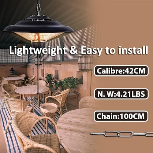 DONYER POWER 1500W Electric Patio Heater Ceiling Mounted Outdoor Heaters for Patio Easy Installation both Indoor Use