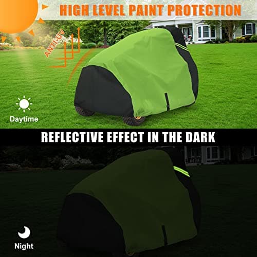Riding Lawn Mower Cover with Bagger Attachment,Waterproof Heavy Duty Fits Up to 54”Mower Decks,600D Polyester Oxford UV and Water Resistant,Windproof Buckle Strapping Designed