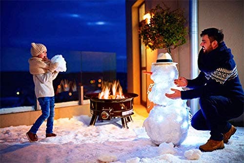Outland Living Firebowl Smokeless Fire Pit, Round Outdoor Portable Propane Gas Fire Pit with UV and Weather Resistant Durable Cover, 24-Inch Diameter 58,000 BTU, Black, 883 Mega, For Outside Use