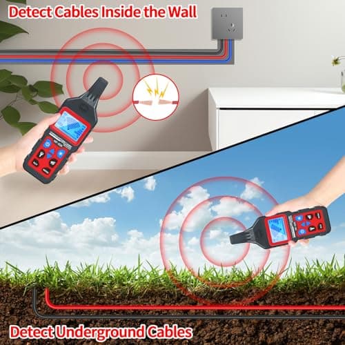 Underground Cable Wire Locator, RockyMars Cable Tester Wire Tracker, Detect Cables, NF826 Underground Wire Locator for Dog Fence Cables, Wire Detector Test Short Circuit Breaker of Wall