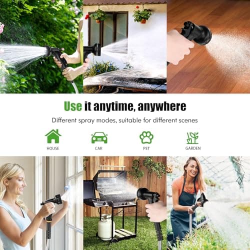 Garden Hose Metal 100FT, Stainless Steel Heavy Duty Water Hose With 10 Function Nozzle, No-Kink, Tough & Flexible, Sturdy and Lightweight, Rust Proof for Yard, Outdoor, RV