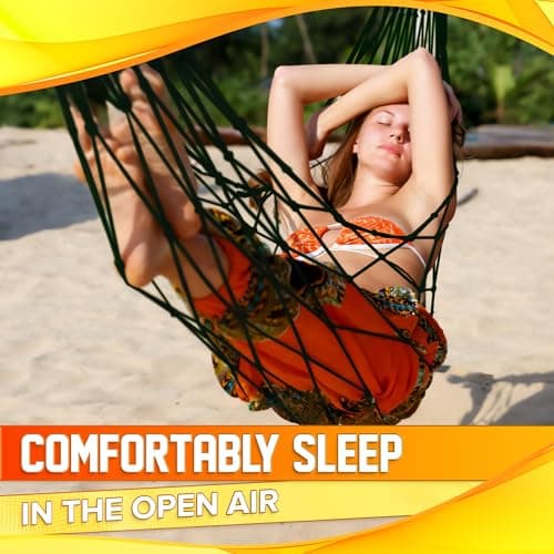 Mesh Rope Hammocks for Outside - Sleeping Hammock Nylon Camping - Hammock Large Weight Limit Swing Mesh Hammock Large Hammocks for Outside Nylon Hammocks