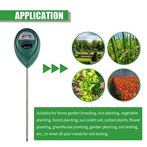 Soil Moisture Meter, Plant Water Monitor for Potted,Gardening, Farm, Lawn, Indoor and Outdoor Plants No Battery Needed（Pack of 1 pcs Green）