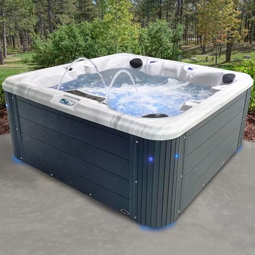 Insight Outdoor Hot Tub, 6 Person Spa, 34-Jet, 73-Port Lounger Acrylic Spas with Ice Bucket by Aqualife by Strong Spas