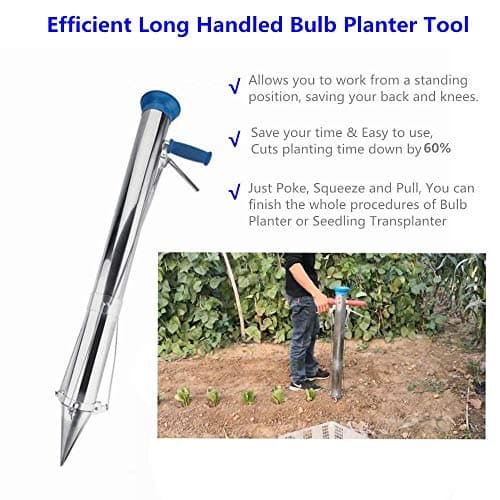 Long Handled Bulb Planter Tools and Vegetable Seedling Tool Manual Plant Transplanter Bulb Planter