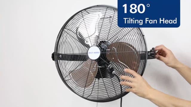BILT HARD 4300 CFM 18 in. Industrial Wall Mount Fan, 3-Speeds High Velocity Wall Fan with Sealed Motor, Heavy Duty Metal Barn Fans for Garage, Commercial, Greenhouse, Warehouse, Shop Use