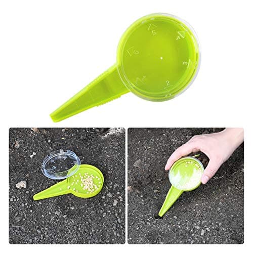 Gardtech Bulb Planter Tool, 4pcs Garden Tool Set, Includes Wood Handle Handheld Dibber Measurements Dibbler, Bamboo Plant Tags Labels, Seed Dispenser Kit, Mark Pen