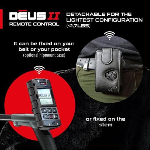 XP Metal Detectors Deus II Wireless, Shockproof and 66 ft / 20m IP68 Waterproof Remote Control - RC - Control Module with Back-lit LCD Display (D2-RC)