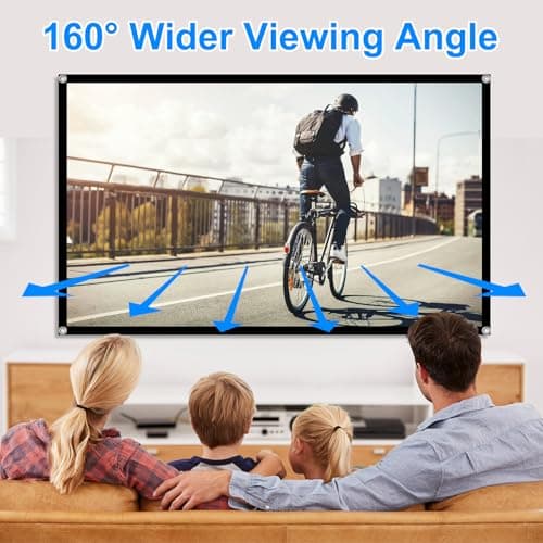 60 Inch Projector Screen, OKEDUO 4K 16:9 HD Portable Projection Movie Screen, Anti-Crease Indoor Outdoor, Simple Install, Easy Carrying Projection Screen for Home Theater Backyard