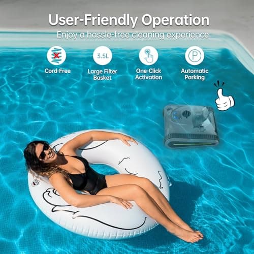 Pool Vacuum for Above Ground Pool: NexTrend Cordless Robotic Pool Cleaner Wall Floor Waterline Cleaning 180W Powerful Suction Last 150 Mins Automatic Robot for Inground Swimming Pool up to 2,050 sq.ft