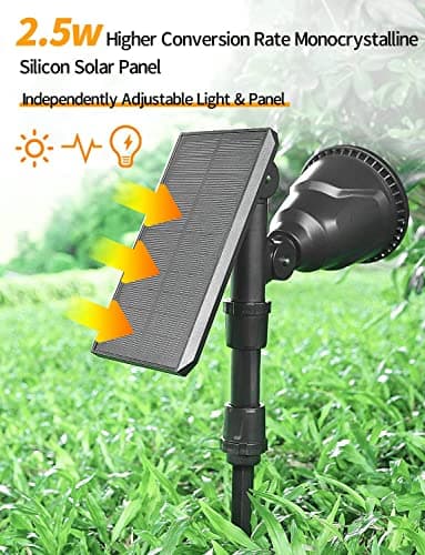 Solar Outdoor Lights, 9 Modes Color Changing 18 LED Solar Spot Lights Outdoor Waterproof Spotlight Landscape Light Solar Powered for Garden Yard Tree Flag Patio Christmas Halloween(2 Pack)