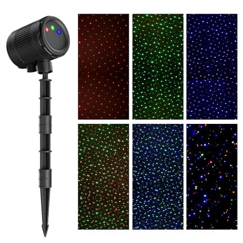 Laser Christmas Projector Lights Outdoor, 3 Color Laser Light Projector, Firefly Lights Show with RF Remote, Waterproof, Indoor Holiday Decoration, Christmas Gift, Wedding, Home Decor, Party, Garden