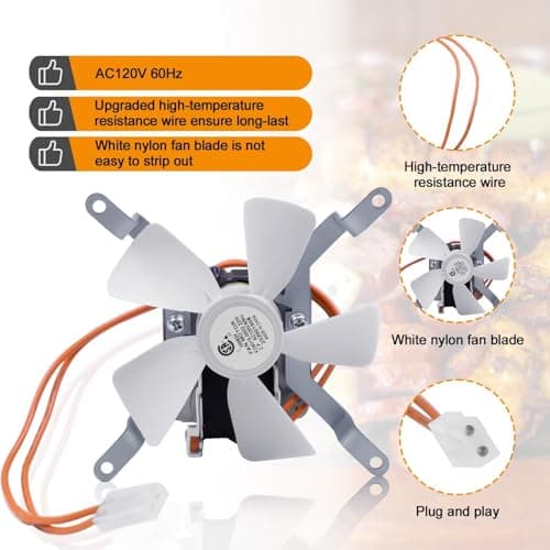 Upgraded Grill Induction Fan Replacement Part for Pit Boss, Traeger, Camp Chef Wood Pellet Grills, Sam's Club, Z Grills Pellet Grills, AC120V 60Hz Grill Combustion Fan Kit Replacement Parts