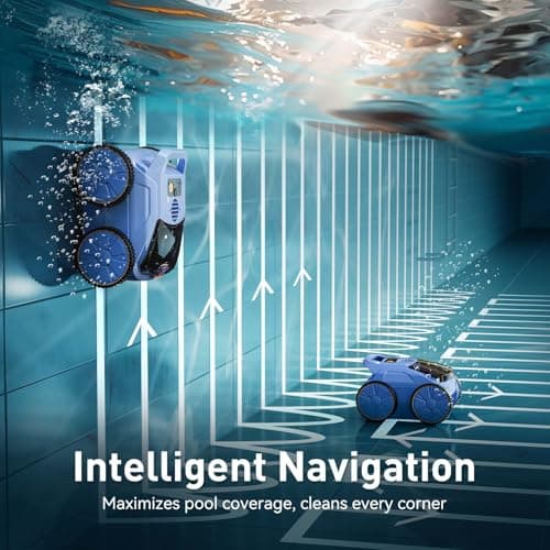 Pool Vacuum for Above Ground Pool Made by Seauto, Pool Vacuum for Inground Pools Cleans Up to 2100 Sq.ft, Pool Robot Vacuum Lasts Up to 180 Mins, Pool Cleaner for Wall, Floor and Auto Mode