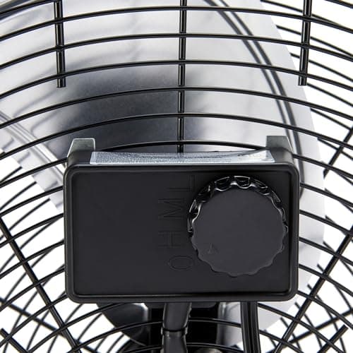 Amazon Basics 20" High Velocity Industrial Fan, Floor Fan, with 3 Speeds, Tilt Head, ETL-Listed Safety Compliance, Metal Housing/Blades, Ideal for Industrial/Commercial Space/Garage/Gym, 125W, Black