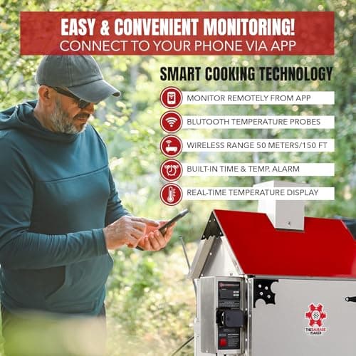 The Sausage Maker - 30 lb. Digital Smoker for Making Sausage, Ham, Fish and Brisket (Eagle with Flag)