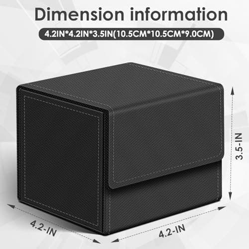 Homthy 4 Pack Card Box - Large Size, Fits 400+ Sleeved Cards, Compatible with Mtg Deck, Premium Leather Card Box for Trading Cards