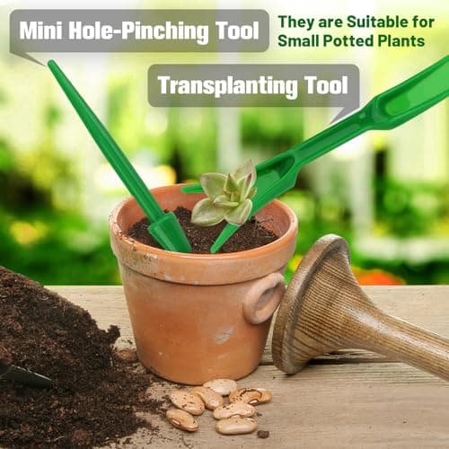 4Pcs Bulb Planter Tool - Widger and Dibber for Planting - Garden Dibber Tool for Vegetable and Flowers Seeding Easy Transplanter