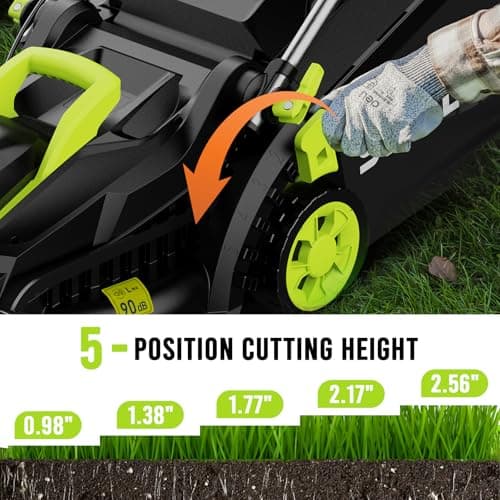 Steelite 13.2” Electric Lawn Mower for Small Yards - 2-in-1 Compact, Lightweight Brushless Motor, 21V 4.0Ah Battery & Charger Included, Green