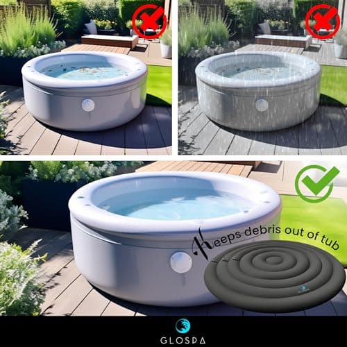 Inflatable Hot Tub Cover Round, One Size Fits All Energy Saving Heat Insulator & Protector, Insulated Thermal Hot Tub Replacement Cover Accessories