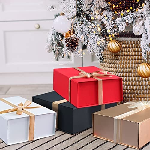 LIFELUM Gift Box 13''x10''x5'' Large Black Mother's Day Gift Boxes with Magnetic Lids Luxury Gifts Box for Mom Groomsman Proposal Contains Card, Ribbon, Filler Birthday Gift Packging