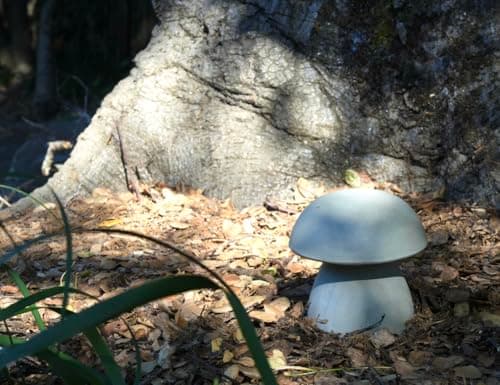 Happy Trees Mushroom Statue Garden Decor, Kids Art Project, Paintable, Gift, Indoor/Outdoor, Strong Lightweight Concrete Sculpture, 10" Tall