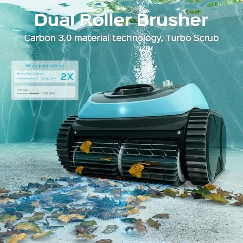 Pool Vacuum for Inground Pools, Cordless Robotic Pool Cleaner, Wall and Waterline Cleaning, Intelligent Route Planning, 150 min Runtime, for Pools up to 1,600 Sq.ft