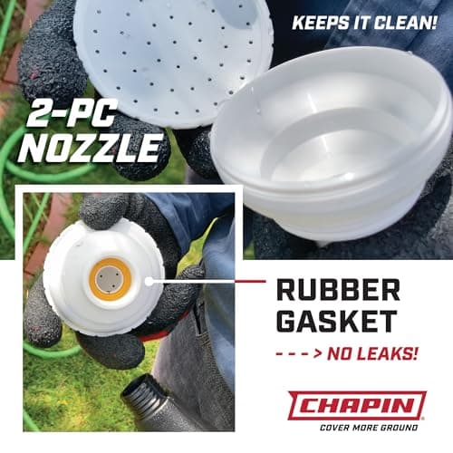 Chapin 2 Gallon Watering Can - Garden Watering Can for Indoor & Outdoor Plants, 100% Recycled Plastic Watering Can with Detachable, Drip-free Sprinkler Head, Made in USA