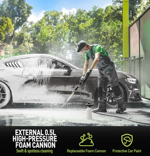 Electric Pressure Washer, 26 FT Hose Pressure Cleaner 2030 PSI with 4 Nozzles Tips,Surface Cleaning with Upgraded Swivel Joint for Car/Fences/Patios/Daily Needed (Mint Green)