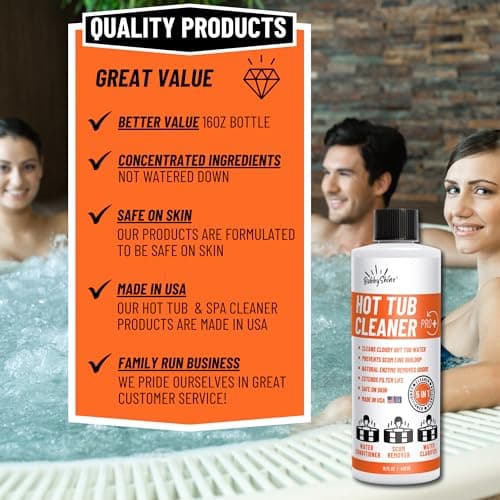 5in1 Weekly Spa Protector All in One Hot Tub Cleaner - Natural Enzyme Clarifier, Conditioner, Inflatable Hot Tub Chemicals Starter Kit, Spa Chemicals for Hot Tub Spa Cleaner, 16 Weeks