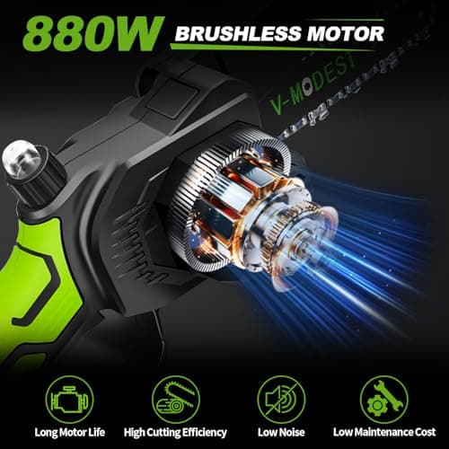 4-in-1 Pole Saw & Electric Pruning Shears, 8 Inch Pole Saws for Tree Trimming, Cordless Pruning Shears with 15ft Max Extension Pole, 2 * 4.0Ah Battery Powered Pole Saw Pole Pruner for Garden