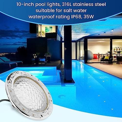 SH101300 50FT 120V Underwater Spa Light (White), 10 Inch Inground Pool Light Replacement