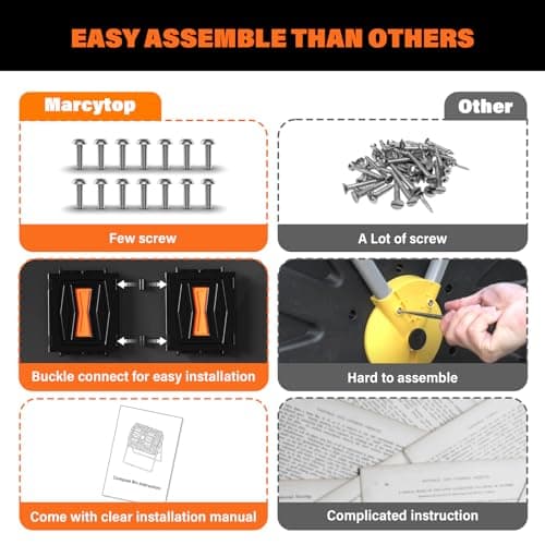 Compost Tumbler, Easy Assemble & Efficient Outdoor Compost Bin, 45 Gallon/170 Liter Large Dual Chamber Rotating Composter for Garden, Kitchen, and Yard Waste, Orange Door
