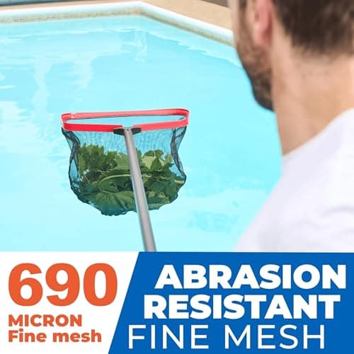 ProTuff 19" Fine Pool Net – Comes Cleans 3X Faster Than Vacuums – Wide Pool Skimmer with Deep Bag for Easy Maintenance – Skimmer Net for Leaves, Bugs & Other Debris