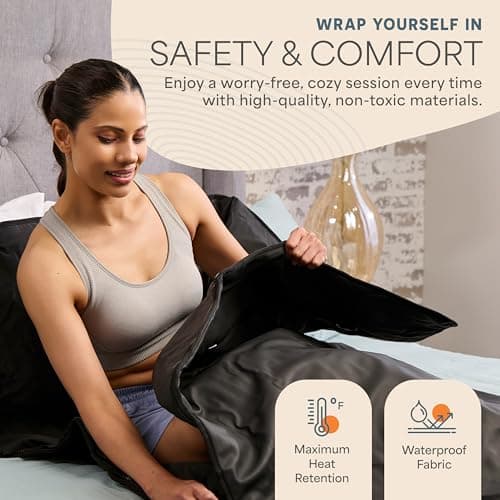 LifePro Infrared Sauna Blanket for Detox & Relaxation – Portable Far Infrared at Home Sauna for Detox, Muscle Tension Release, and Recovery – RejuvaWrap Series with Adjustable Heat Settings