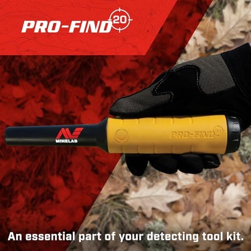 MINELAB PRO-FIND 20 Waterproof Pinpointer Metal Detector for Adults with Audio & Vibration Indication (Holster Included)
