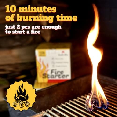 25pcs Fire Starter – Pine Wool & Natural Wax for Quick, Eco-Friendly Ignition of Grills, Fireplaces, Fire Pits & BBQs