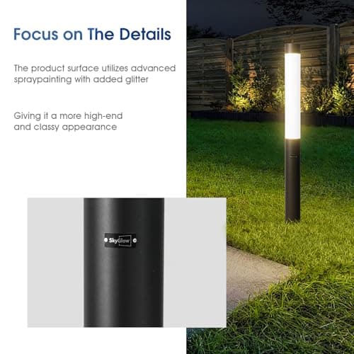 SkyGlow Outdoor Landscape Path Light, 71" Aluminum Lawn Lighting with 20W 2200LM Waterproof IP55 Curb Appeal Luxury Modern with for Garden, Pathway, Bollard, Patio, Courtyard and Driveway Decoration