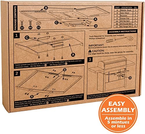 Grease Tray with Catch Pan - Dyna Glo Grill Replacement Parts, Universal Drip Pan for 4/5 Burner Gas Grill Models from Dyna Glo, Nexgrill, Expert Grill, Kenmore, BHG and More (24"-30")