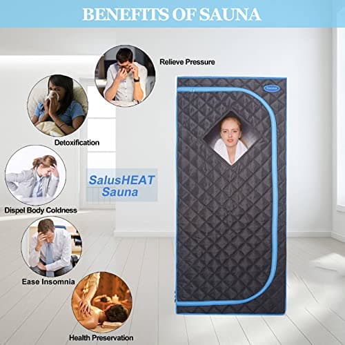 Portable Sauna Tent, One Person Infrared Sauna Home Sauna， Full Size Sauna with Remote Heating Foot Pad, Upgraded Chair, Black(29.1" x 29.1" x 66.5")