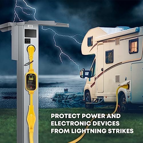 Kohree 30 Amp to 50 Amp RV Adapter with Surge Protection, 8000 Joules RV Surge Protector 30/50 Amp, Circuit Analyzer Surge Protector for Camper Trailer, RV Adapter Plug NEMA TT-30P to NEMA 14-50R