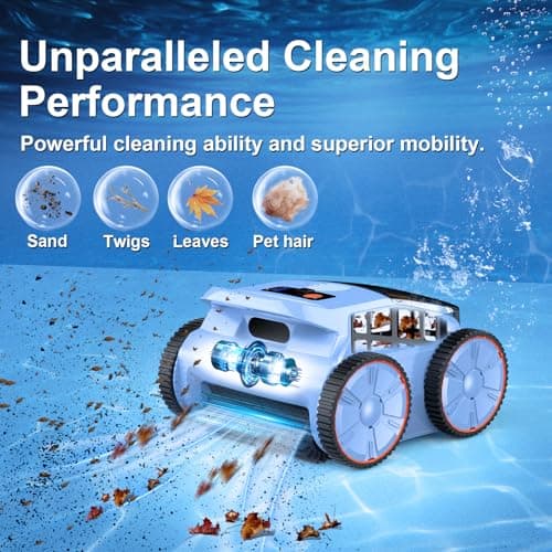 (2025 New) Robotic Pool Vacuum, Robotic Pool Cleaner for Inground Pools, Smart Navigation, Floor/Wall/Waterline Cleaning, 180 Mins Runtime for Pool Up to 2100 Sq.ft