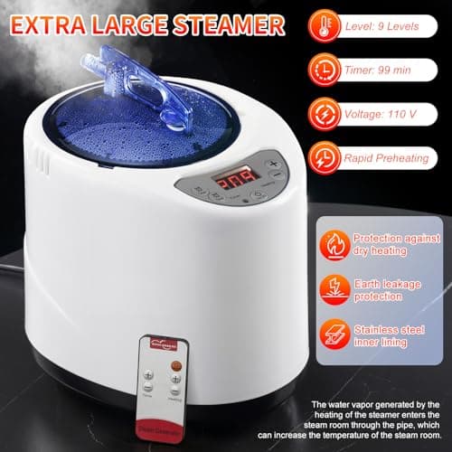 Upgraded Sauna Box for Relaxation, Detoxification, Portable Steam Sauna for Home with Steamer, 9 Levels, 2.6’ x 2.6’ x 5.9’