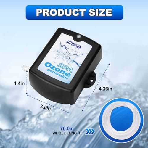 50-100mg/h Spa Ozone Generator Kit SPA-124, Provide High Output of Stable Ozone for Spas, Hot Tubs and Cold Plunge, Ozone Kit Generator for Home - Universal: 110V / 240V (AMP-4 Plug)