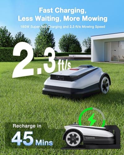 ECOVACS Goat A2500 RTK Robot Lawn Mower, Lidar-Enhanced RTK+Vision Navigation, Auto-Mapping, Dual Blades, Edge Precision Mowing, Perimeter Wire-Free, Suitable for 5/8 Acres Lawn, 50% Slope Capability
