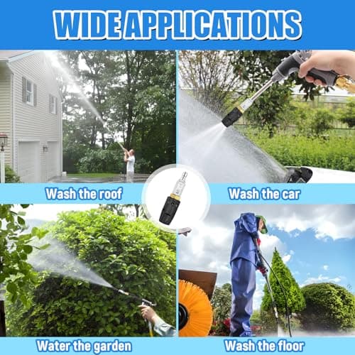 Adjustable Downstream Soft Wash Nozzle， Twist Nozzle 0 to 60° spray pattern with Low to High Reach， for elevated areas and hard to reach， for use with Pressure Washer 3-7 GPM