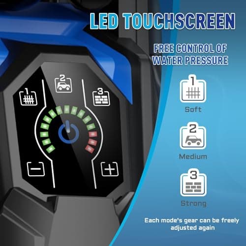 Electric Pressure Washer 5000PSI-Max 3.6GPM Power Washer Touch Screen Adjustable Pressure,4 Nozzles and 500ml Foam Cannon Power Washer Cleaning for Patio